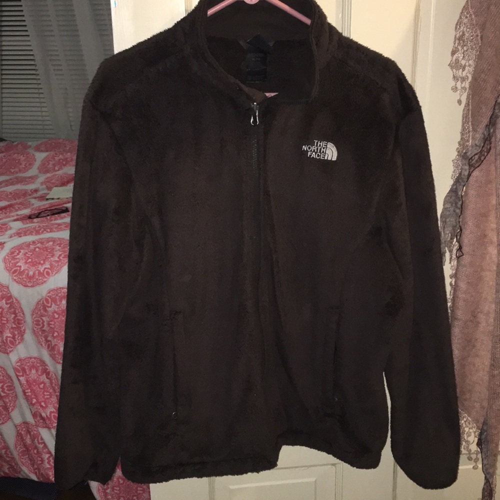 Brown Fuzzy North Face Zipup